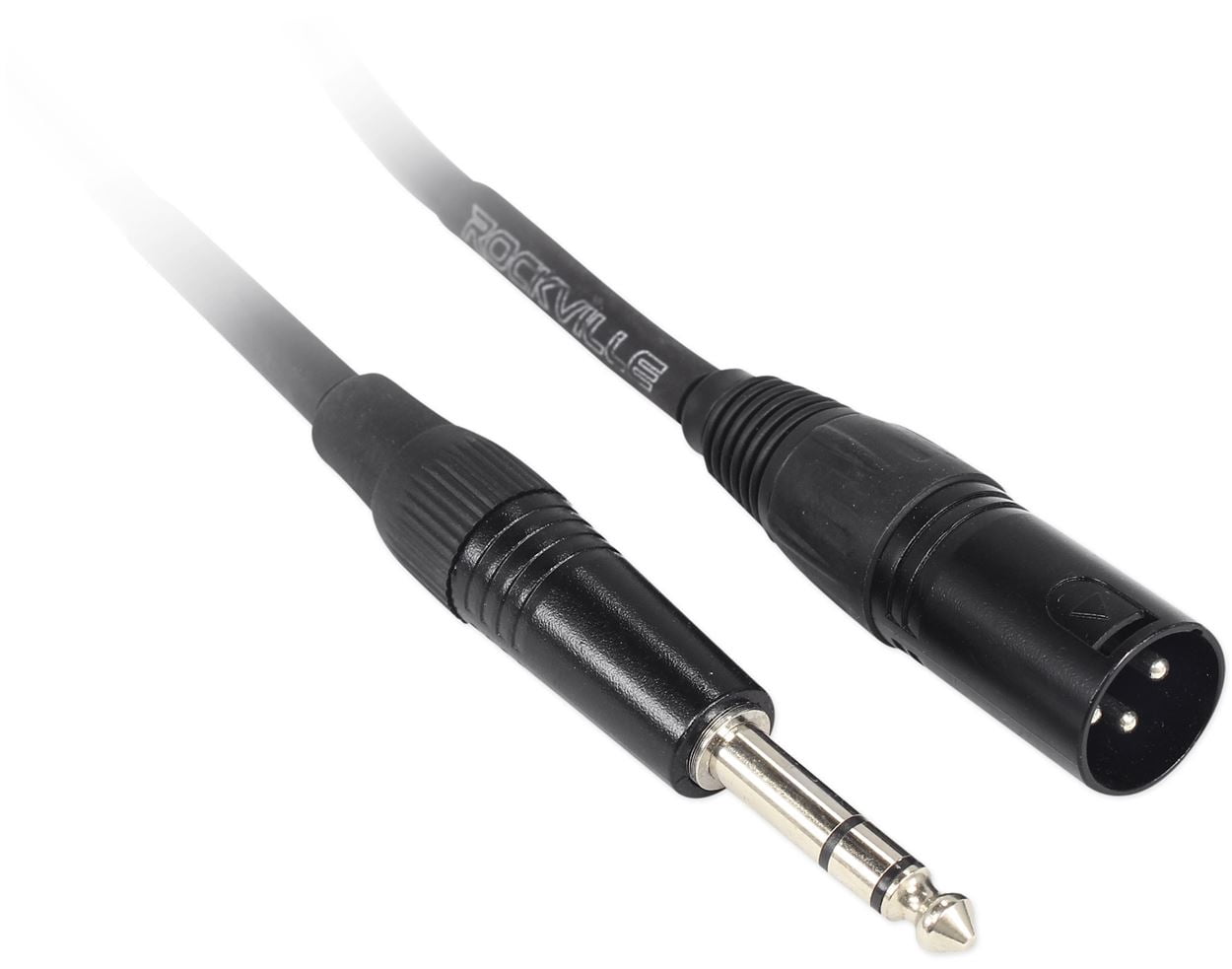16 Rockville RCXMB20-B Black 20' Male REAN XLR to 1/4'' TRS Balanced Cables
