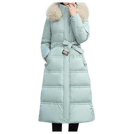 

Women Thicken Warm Winter Coat Hood Down Faux Fur Outdoor Overcoat Waterproof Long Puffer Jacket Parka Outwear