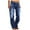 Blue #1, variant on Straight Leg for Women Retro Button Down Low Rise Ripped Jeans Boyfriend Distressed Denim Pants with Pockets Light Blue M