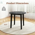 thumbnail image 3 of Gymax 35''  Kitchen Table Round Dining Table w/ Marble-textured Veneer Tabletop Black, 3 of 10