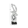 thumbnail image 4 of 7" x 18" Silver Ceramic Swirl Abstract Sculpture with Black Base, by DecMode, 4 of 13