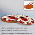 thumbnail image 4 of Seven Starred Ladybird 6PCS Round Coasters, Microfiber Leather Drink Coasters 11x11 cm/4.3x4.3 in, Set of 6 Absorbent Coasters for Drinks, Coasters for Home Decor, 4 of 6