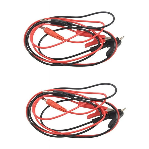 1M Long Alligator Clip to Banana Plug Test Cable 2 Pair for Multimeter