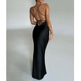 thumbnail image 2 of XXXITICAT Women's Slip Maxi Dress Sleeveless Open Back Backless Lace Up Bandage Criss Cross Mermaid Satin Party Dress(BL,S), 2 of 4