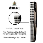 Kent 9T Fine Tooth and Wide Tooth Comb Detangler Hair Combs - Large Handmade and Saw-Cut Dressing Comb - Wet Hair Comb for Women and Durable Grooming Comb for Men Made in England