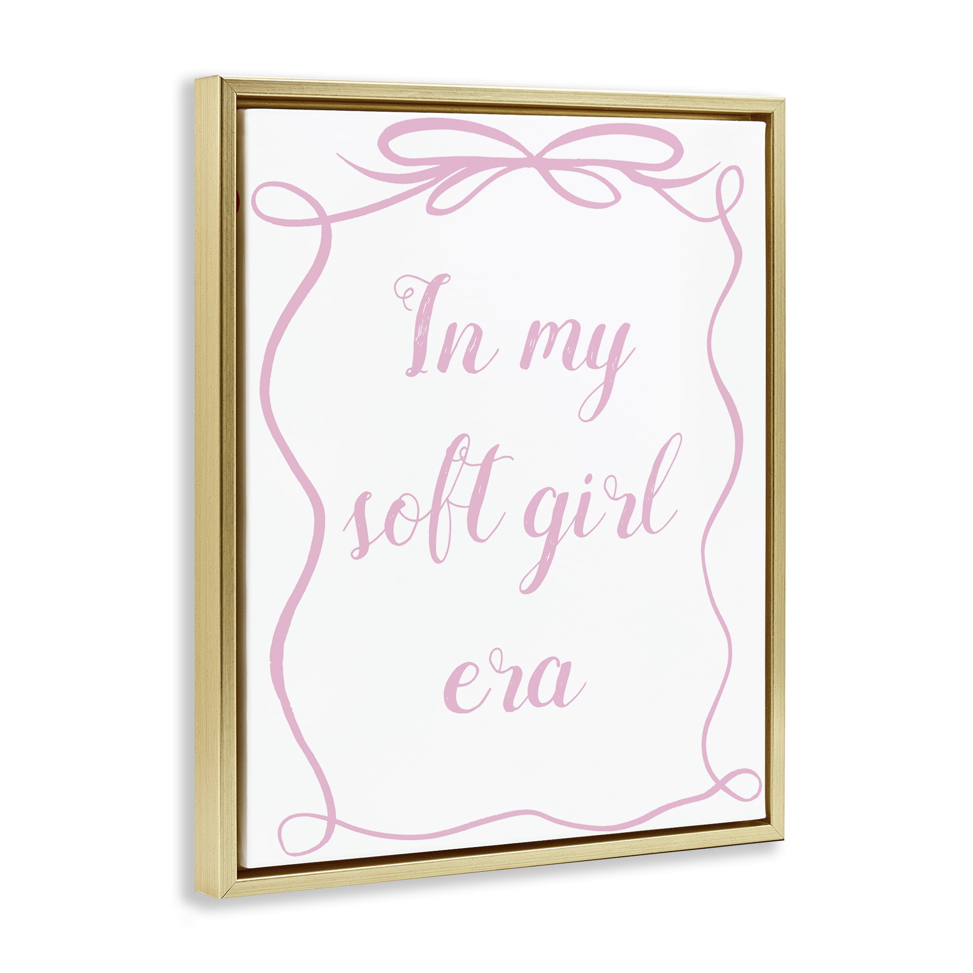 Stupell Industries In My Soft Girl Era Gold Framed Floater Canvas Wall Art, design by Lucille Price