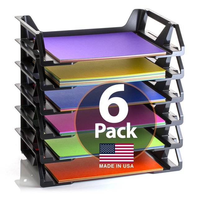 Bandeja de escritorio Officemate reciclada para carga lateral, A4, 6 unidades
