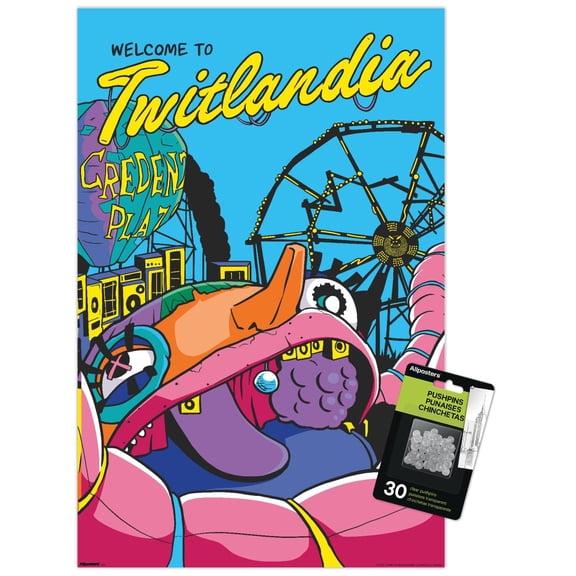 Netflix The Twits (2025) - Welcome To Twitlandia Wall Poster with Push Pins, 14.725" x 22.375"