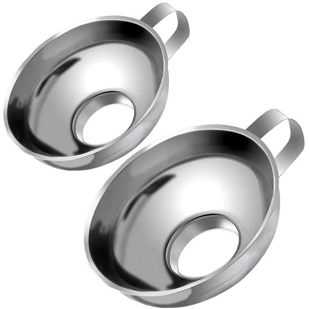 Freshness funnel, two stainless steel freshness funnels with large