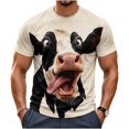 thumbnail image 2 of Men's 3D Graphic Print T-Shirts Funny Cow Animal Novelty Short Sleeve Crewneck Tees Casual Summer Tops Streetwear Shirts for Everyday Wear and Party, 2 of 5