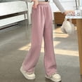 thumbnail image 7 of Otqutp Fleece Lined Sweatpants for Girls Elastic High Waist Wide Leg Baggy Joggers Pants Winter Casual Athletic Pants, 7 of 7