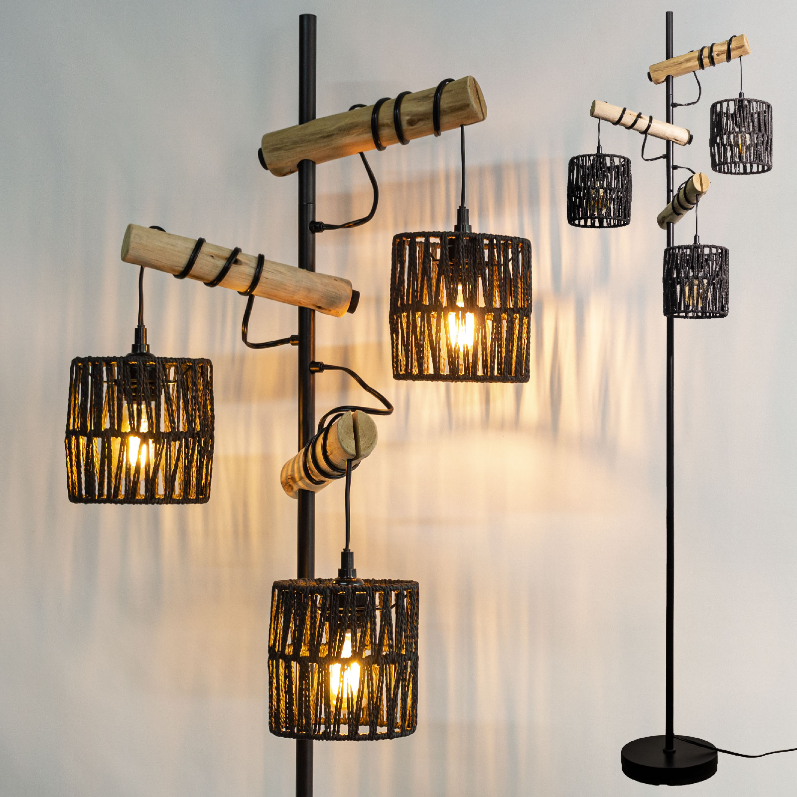 70" Floor Lamps for Living Room,Natural Shades, Tall Standing Lamp