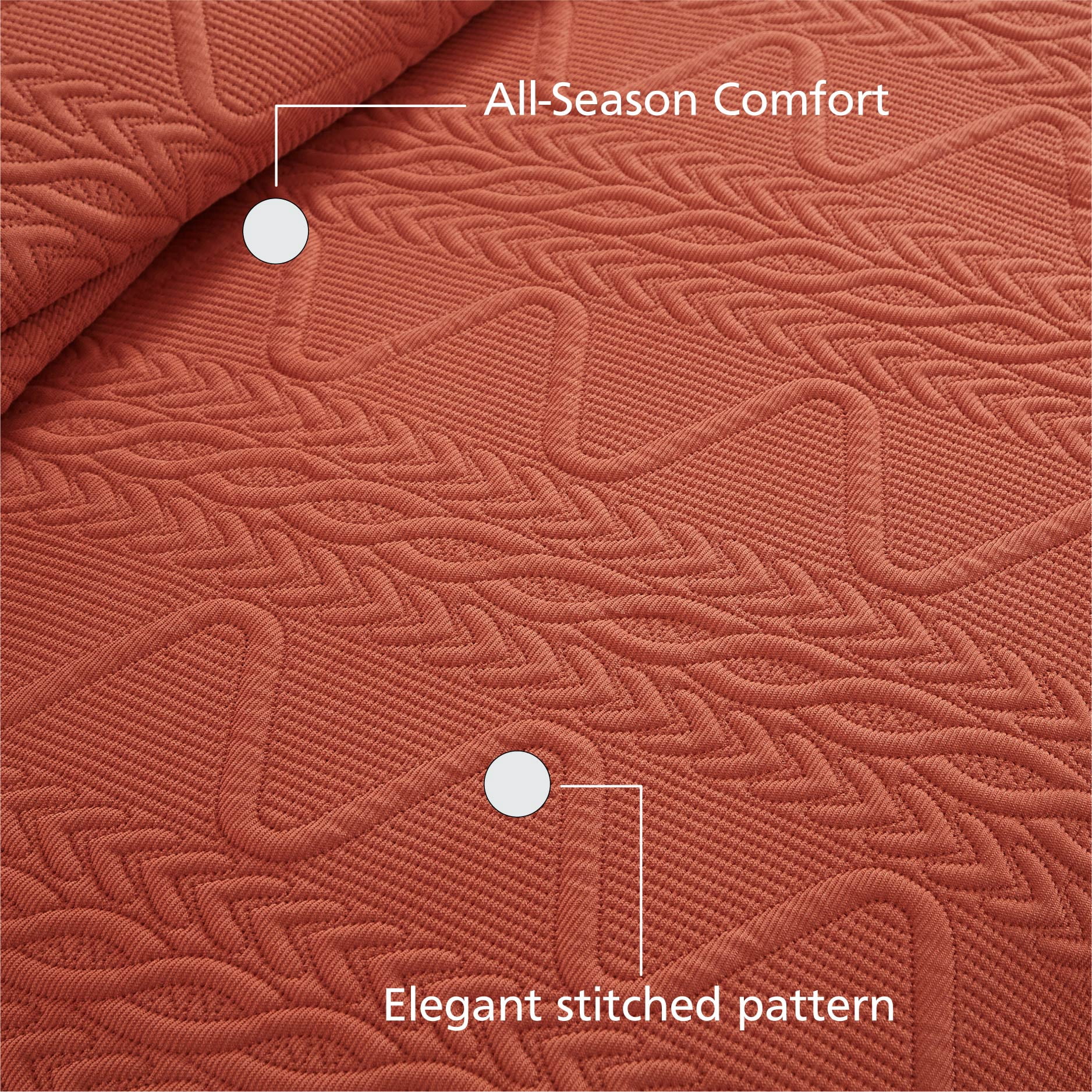 Mainstays Stitched Corded Quilt, Red Canyon, King Bedding
