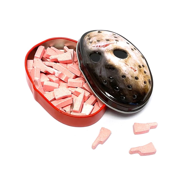Halloween Friday The 13th Jason Mask Candy Tin, Sour Cherry Candy