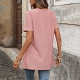 thumbnail image 6 of NinXxx Women‘s Square Neck Short Sleeve Blouse Casual Loose Fit Top Pink XL, 6 of 7