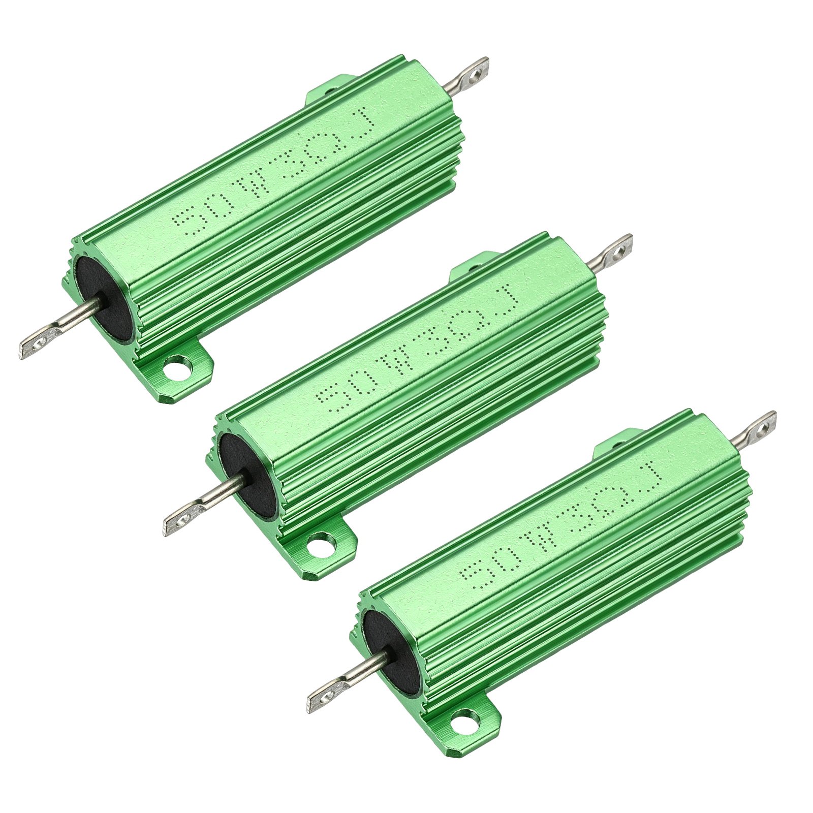 Uxcell 50W 3 Ohm Wirewound Resistor Aluminum Shell 3 Pcs