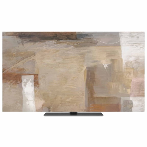 Brown TV Dust Cover,Stretchable TV Screen Desktop Computer Protector Cover,Abstract Paint Texture Retro Smudge Graffiti Art Television Dustproof Slipcover for 4043 Inch Flat or Curved TVs