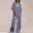 Purple, variant on Women's Pajama Sets Summer Outfits For Women 2 Cotton Linen Set Oversized T Shirts Straight Leg Pant Plus Size Tracksuit,Gray Women Pajama Sets 2XL