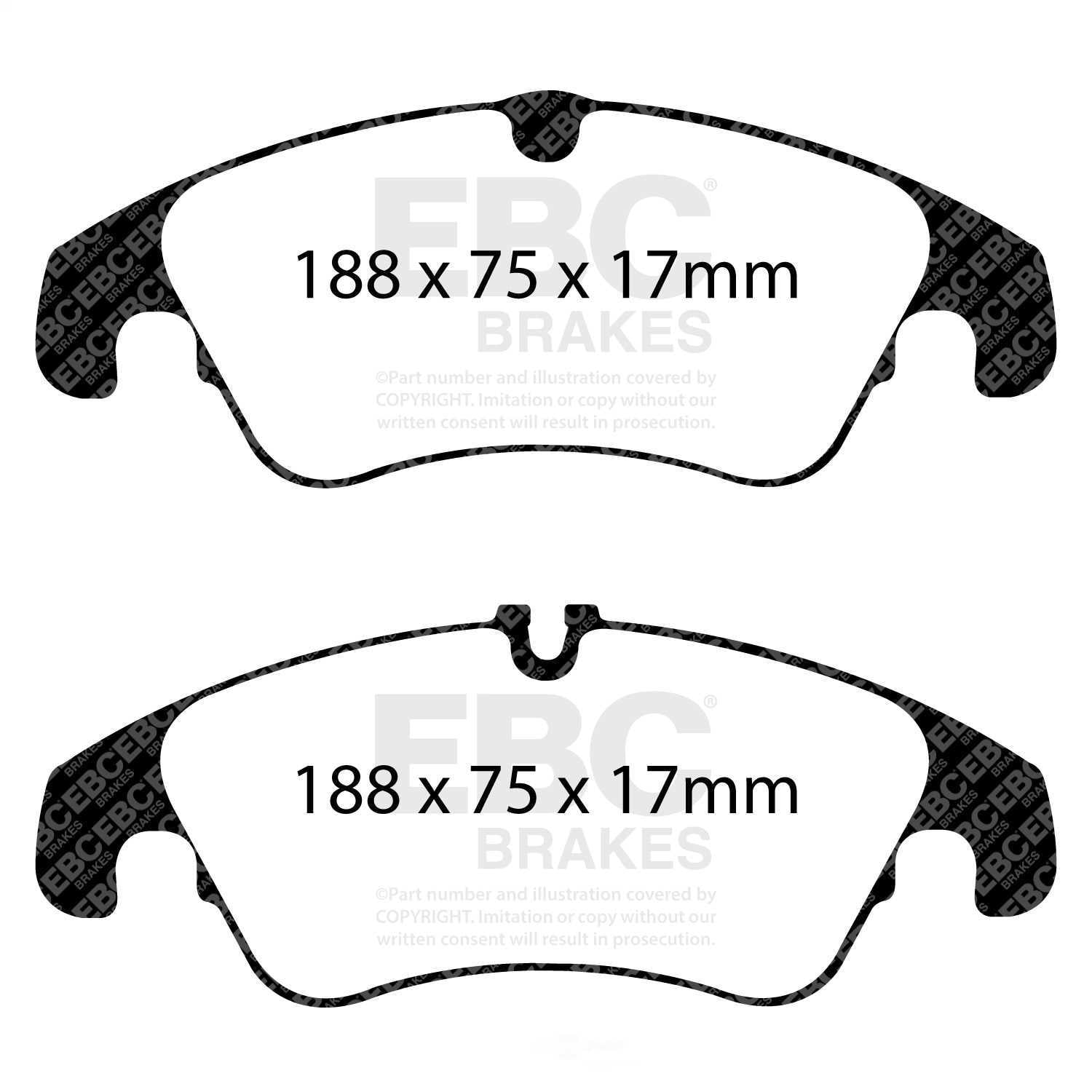 EBC Brakes Yellowstuff 4000 Series Street and Track Brake Pad Set Fits select: 2009-2016 AUDI A4, 2008-2017 AUDI A5