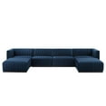 thumbnail image 3 of Modway Conjure Channel Tufted Performance Velvet 6-Piece Sectional in Black Midnight Blue, 3 of 10