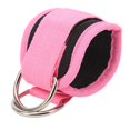 thumbnail image 3 of Boucle de cheville de fitness pour la musculation des jambes avec anneaux doubles en D et sangles en caoutchouc pour hommes et femmes, rose, 3 of 4