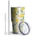 thumbnail image 2 of 30oz Lemon Tumblers Stainless Steel Tumbler with Lid and Straw,Vacuum Insulated Double Wall Travel Tumbler Cups Mug with Cleaning Brush for Coffee,Tea, 2 of 7