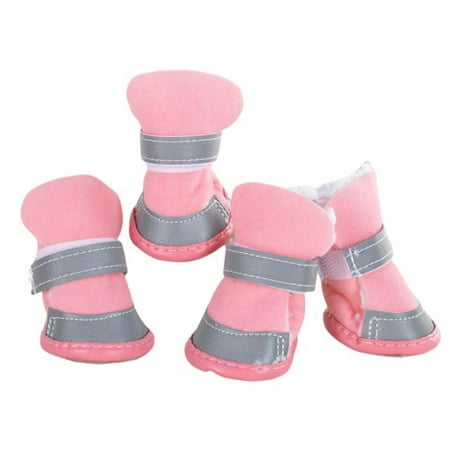 4pcs Winter Pet Dog Shoes Dog Snow Boots Wear-resistant Autumn Winter