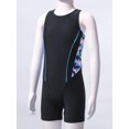 thumbnail image 5 of TTAO Girls Athletic One Piece Swimsuit Racer Back Boyleg Swimwear Beach Sports Bathing Suit Blue Camouflage&Black 12, 5 of 7
