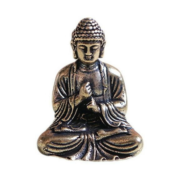 Quaqdae Mini Buddha Statue Bronze Chinese Buddhism Pure Copper Sakyamuni
