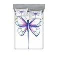 thumbnail image 2 of Ambesonne Animal Fitted Sheet & Pillow Sham Set, Butterfly Design Art, Twinxl, Violet Blue, 2 of 3