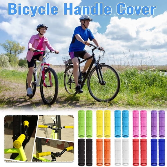 Aodebiao 2-Pack Bike Handlebar Grips - Soft Silicone Non-Slip Bicycle Handles (22.2mm, 10 Colors) for Mountain/Folding Bikes