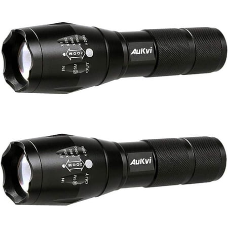 TRAHOO-2 Pcs Powerful Blue Light Flashlight Single Mode Long Range LED Blue Flashlight for Night Fishing Hunting