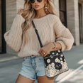thumbnail image 4 of Tutolipy Waterproof Women's Single Shoulder Bag for Weekend Activities Travel, PU Leather Easy to Carry Crossbody Purse, Black Cat Daisy, 4 of 7