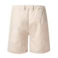 thumbnail image 6 of HCNTES Men’s Linen Shorts Casual Drawstring Summer Beach Shorts(Light Pink,M), 6 of 7