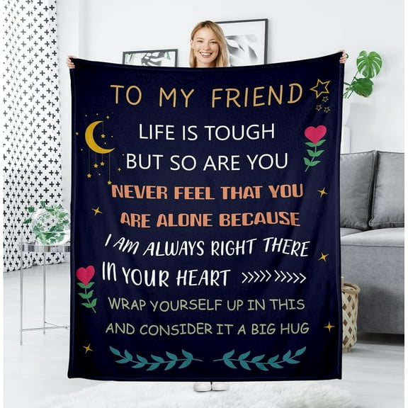 Best Friend Birthday Gifts for Women Long Distance Friendship Best Friend Blanket Bestie Gifts Throw Blanket Thinking of You Sentimental Gifts Christmas Friends Blanket for Couch Sofa 50x60