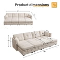 thumbnail image 3 of JONPONY Vintage Modular Sectional Sofa Sleeper Couch Set Convertible Sleeper Sofa Bed with Storage, Vintage Copper Nail Modular Sectionals with Ottomans 8 Seat Sofa Couch for Living Room,Beige, 3 of 11