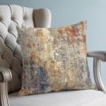 thumbnail image 4 of Pillow Covers 16x16 Set of 2, Abstract Burnt Orange Throw Pillow Covers Decorative Couch Cushion Cover, Brown Beige Vintage Artwork Microfiber Soft Square Pillowcases for Bedroom Living Room Sofa, 4 of 9