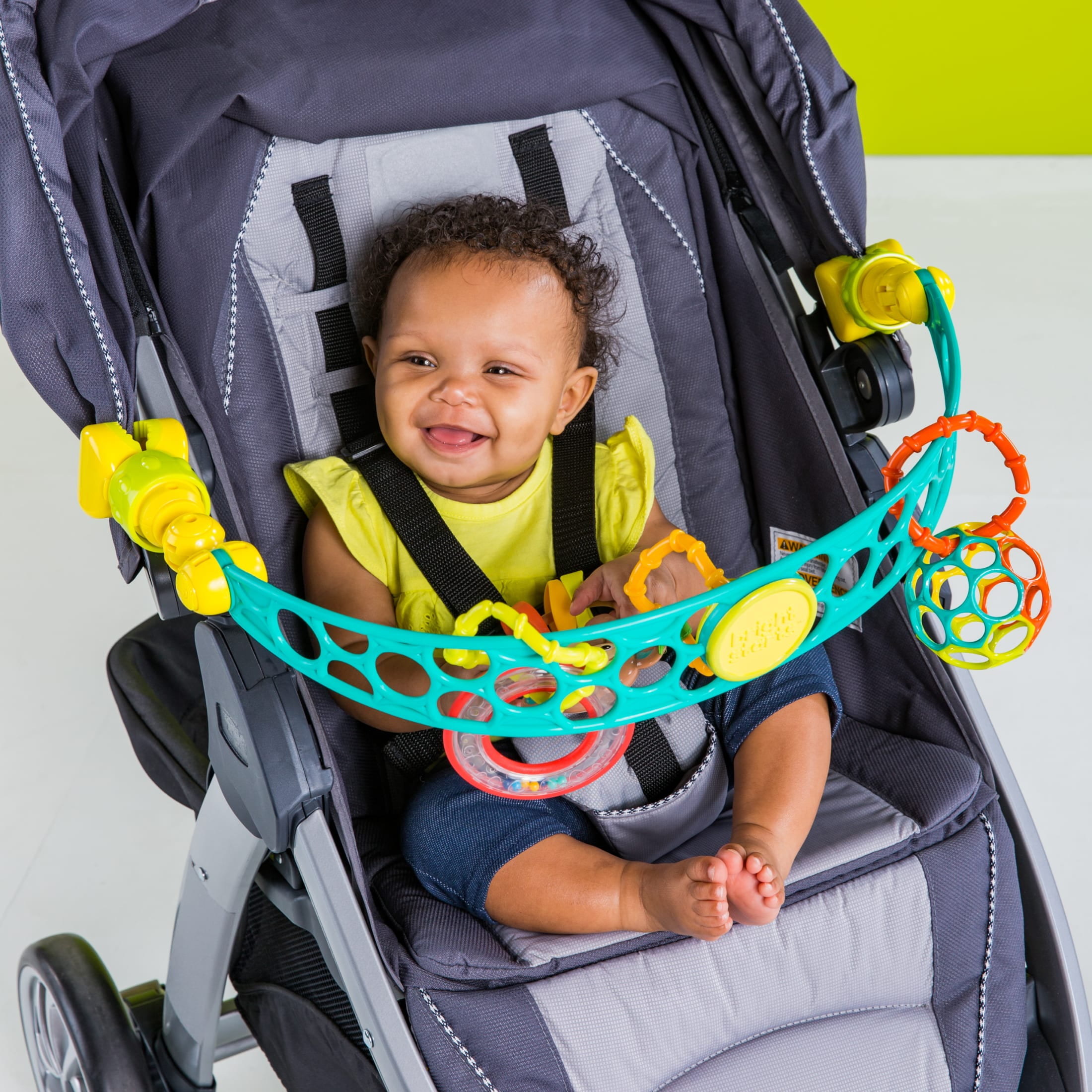 Bright Starts OBall Flex 'n Go Activity Arch Take-Along BPA-free Baby Stroller Toy, Age Newborn+