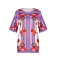 thumbnail image 2 of T-shirt à Manches Courtes à Imprimé Floral pour Femmes, 2 of 6