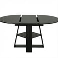 thumbnail image 5 of Miniyam Extendable Round Dining Table for 4–8 People, 43.3” to 59” Retractable Kitchen Table with Storage Shelf, Farmhouse Dining Table, Black, 5 of 7