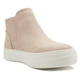 thumbnail image 2 of Soda Flat Women Chelsea Shoes Side Zipper Canvas Suede Casual High Top Hidden Platform Sneakers White Sole Flatform Cushion Foam booties ROUTE-G Suede Pink Blush 7.5, 2 of 5