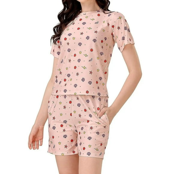 Cord Set for Women, Night Suits for Women, with 2 Pockets, Cotton Lycra