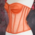 thumbnail image 4 of Kaemgyyd Women's Corset Top Plus Size Waist Trainer Corset Shapewear Vintage Renaissance Mesh Lace up Body Shaper Trendy Clothes, 4 of 7