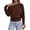 Brown, variant on PRETTYGARDEN Womens Off The Shoulder Sweater Fall Fashion Soft Stretchy Knit Fabric, Batwing Long Sleeve Cinched Waist Cropped Sweaters, Date Night Outfit, Asymmetrical Going Out Tops