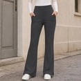 thumbnail image 6 of MOONDU Women's Fleece Lined Flare Leggings with Pockets High Waisted Thermal Warm Bootcut Yoga Pants Winter Casual Trousers 8 Colors S-XXL, 6 of 9