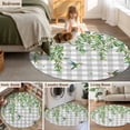 thumbnail image 5 of Round Area Rug 3.3 Ft, Spring Plants Washable Non-Slip Circle Carpet for Living Room/Bedroom, Watercolor Leaves Birds Flowers Gray Plaid Low-Profile Small Kitchen Mats Collection Rugs for Indoor, 5 of 7