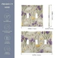 thumbnail image 2 of Yayeee Toggle Light Switch Wall Plate 2-Gang 4.56"x4.48" Decorative Outlet Cover, Purple Floral Rabbit, 2 of 7