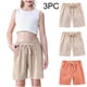 thumbnail image 1 of Odeerbi 2-10 Años Niños Niñas 3 Pcs Verano Algodón Lino Pantalones Cortos Entrenamiento Deportivos Cortos Lindo Color Sólido Pantalones Cortos Suaves Respirables, 1 of 9
