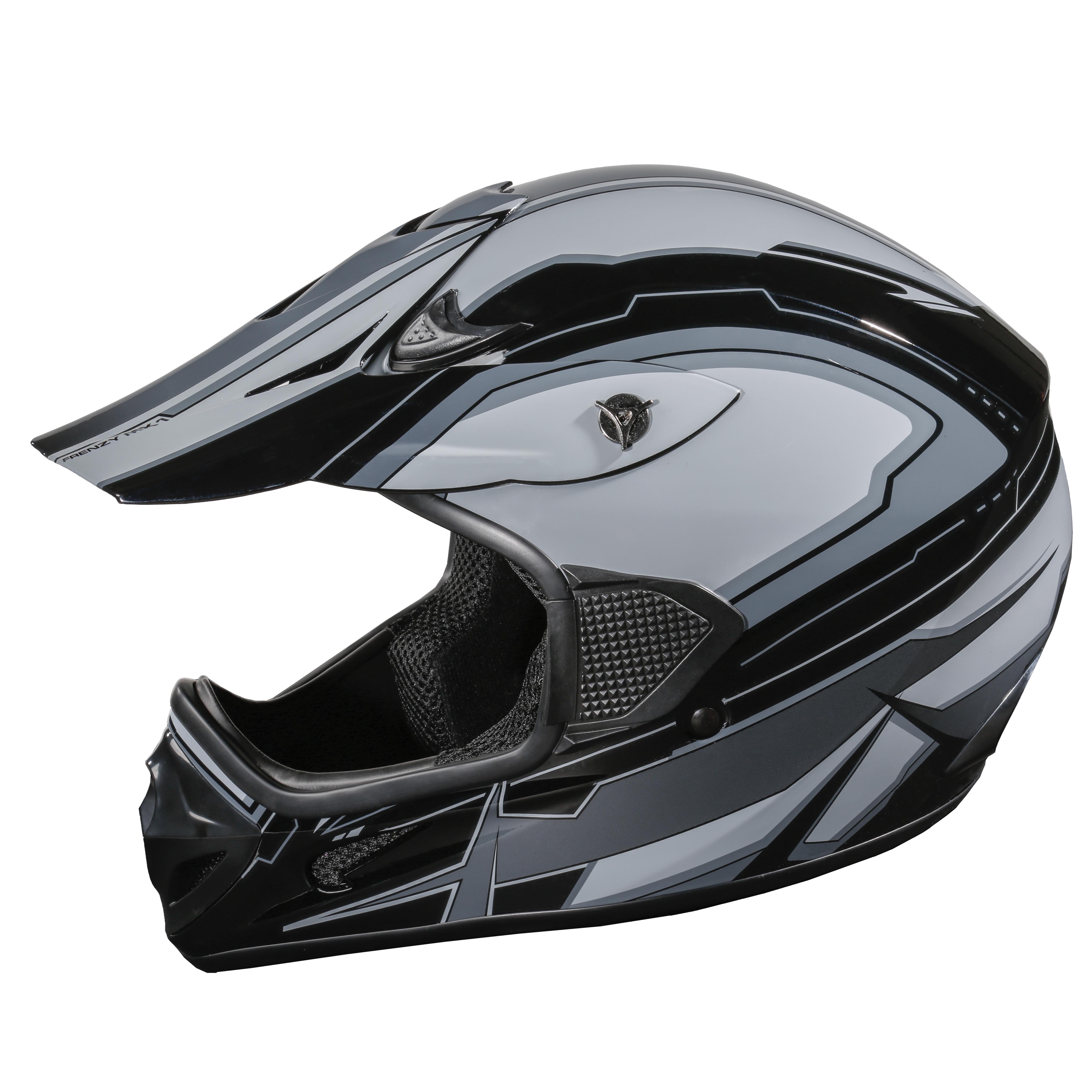 Adult Frenzy MX off-road ATV Helmet DOT Approved Black/Grey, Medium - image 4 of 10