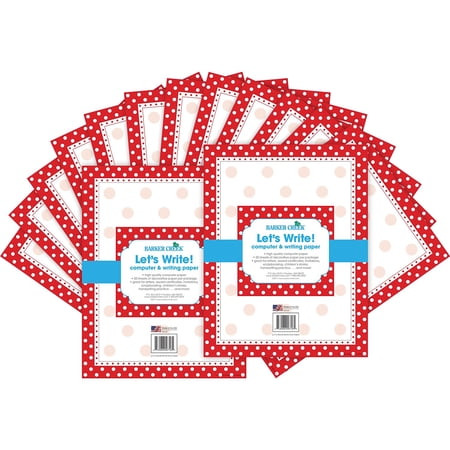 Barker Creek Red & White Dot Computer Paper ̶ 100 Sheets